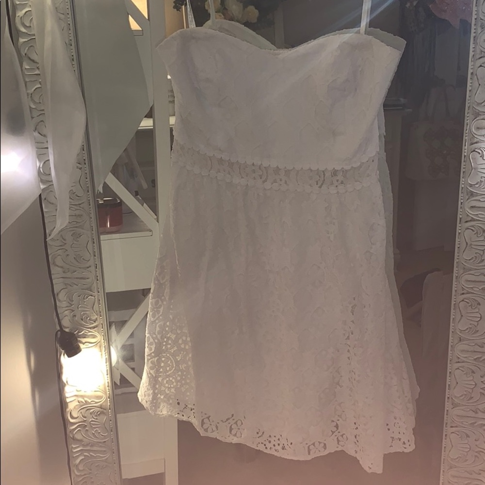 White strapless Lilly Pulitzer dress